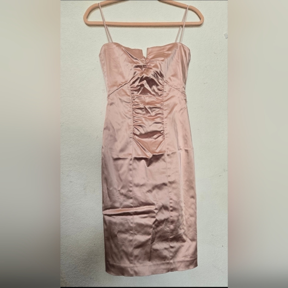 Nicole Miller Elegant Satin Spaghetti Strap Dress - Pink.Size 6 - Picture 5 of 5